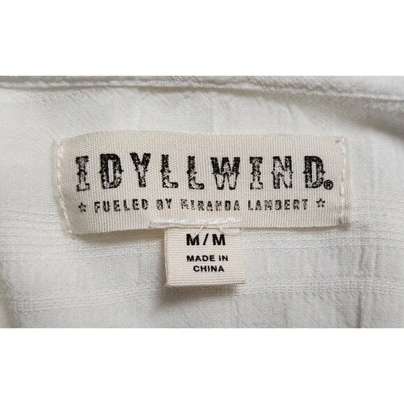 Idyllwind Miranda Lambert Cherry Street Top Womens Size M White V-Neck Lace - Picture 4 of 8